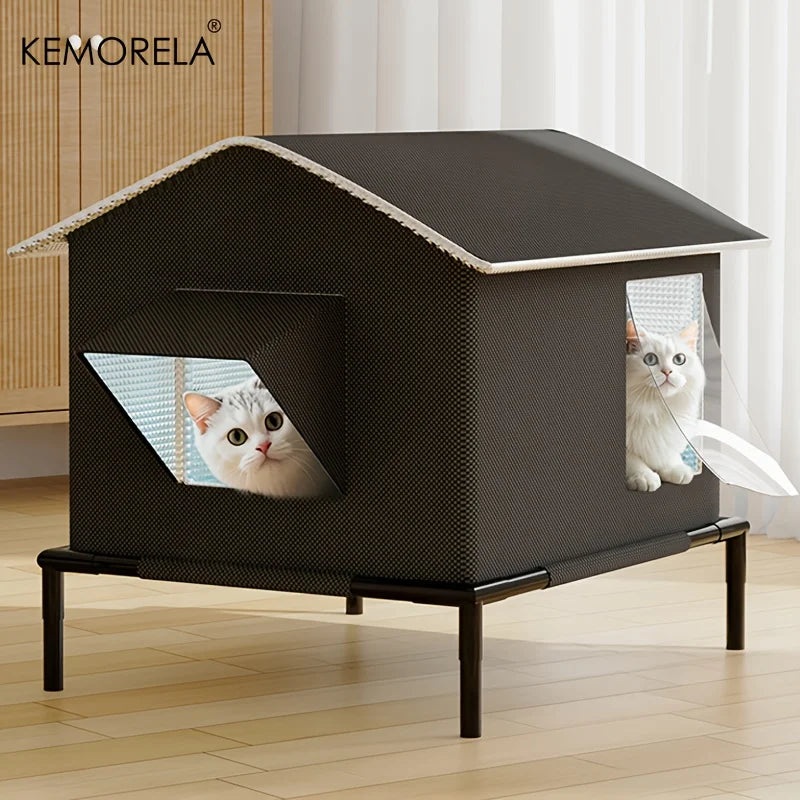 KEMORELA Elevated Pet House-Bed with Cooling Pads | Indoor/Outdoor Elevated Pet Bed Axl