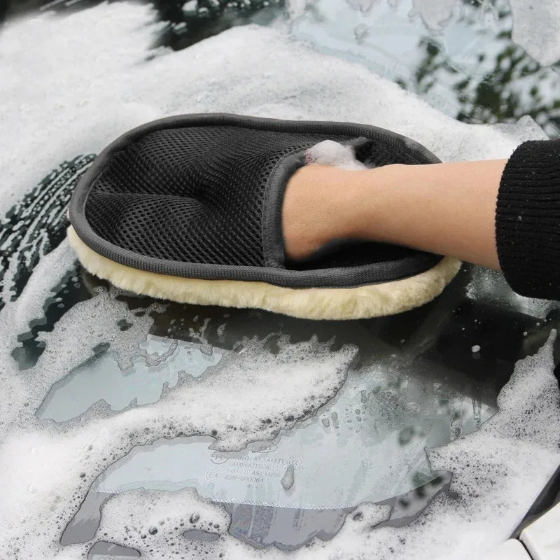 Plush Wool Car Wash Gloves – Auto & Motorcycle Cleaning Mitt Car Wash Mitt Axl