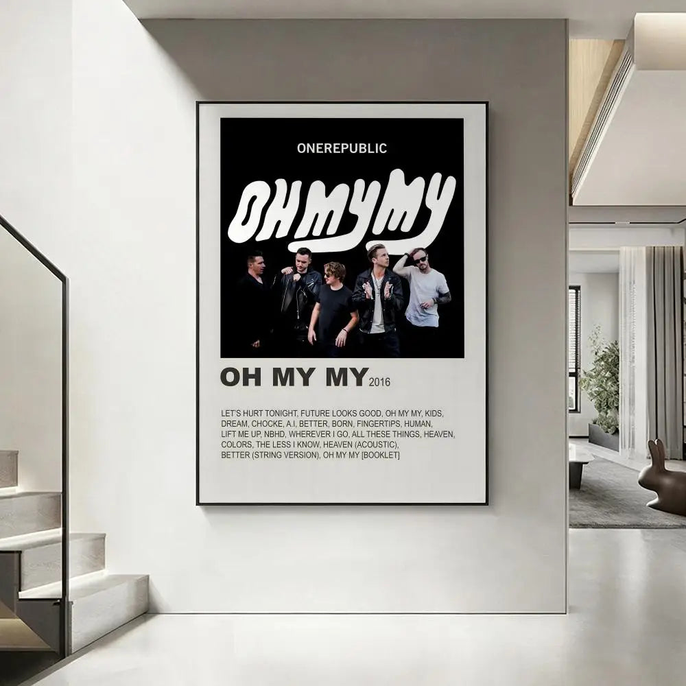 OneRepublic Band HD Wall Poster – Waterproof Sticky Decor Music Band Poster Axl White1 21X30cmNoframe