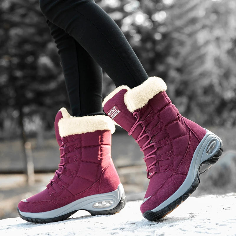 Women's Winter Platform Snow Boots – Waterproof Fur-Lined Women's Snow Boots Axl