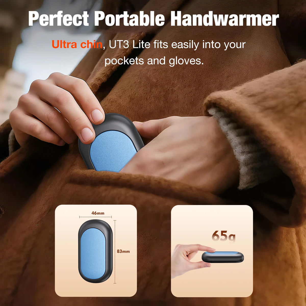 2-in-1 Magnetic Mini Hand Warmer – 3 Heat Levels, Portable Electric Hand Warmer Axl