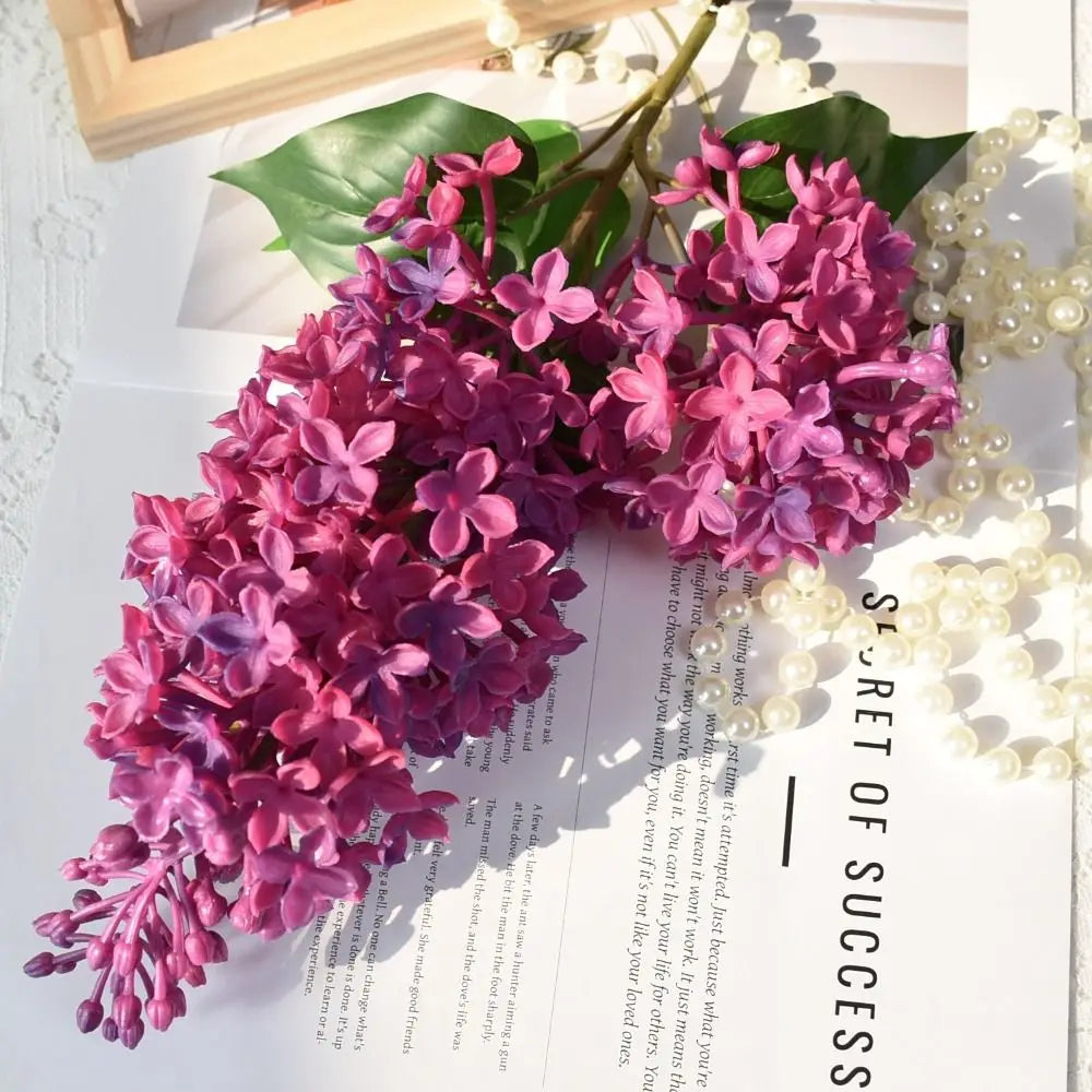 75cm Artificial Silicone Lilac Flower Bouquet – Pink & Purple Artificial Flower Bouquet Axl