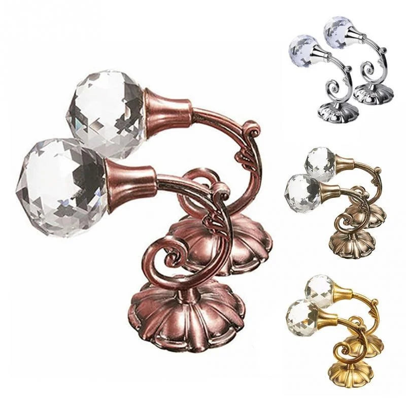 Crystal Curtain Tie Back Hooks Wall Mounted – 2 Pack Curtain Tie Back Hooks Axl