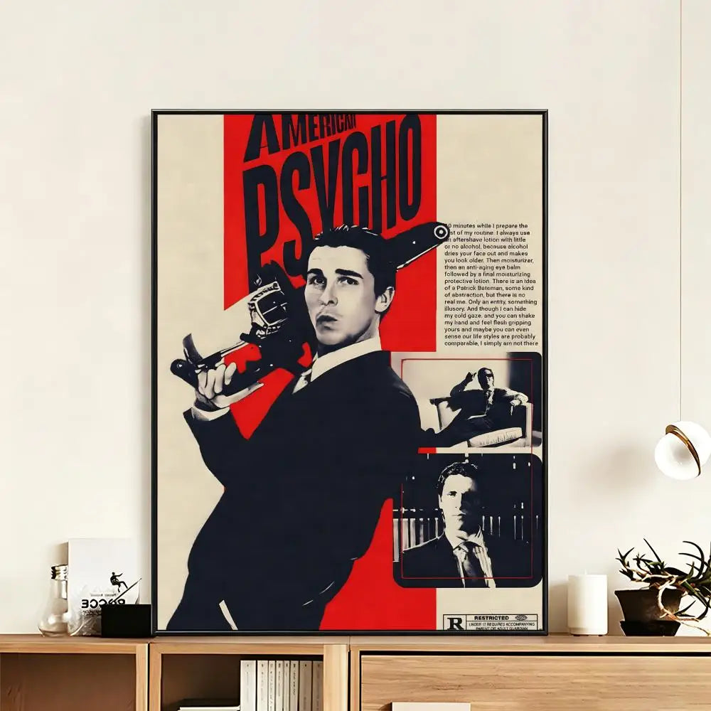 American Psycho Movie Poster – HD Waterproof Wall Art Decor Movie Wall Poster Axl