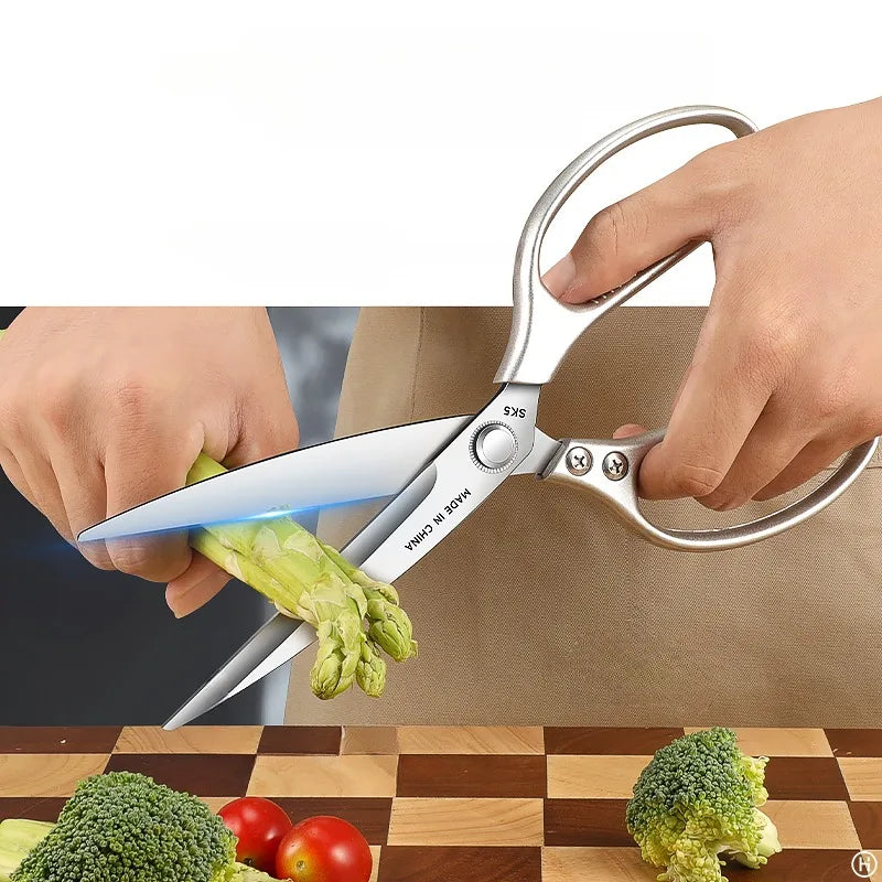 Stainless Steel Kitchen Scissors – BBQ, Bone & Food Cutting Kitchen Scissors Axl