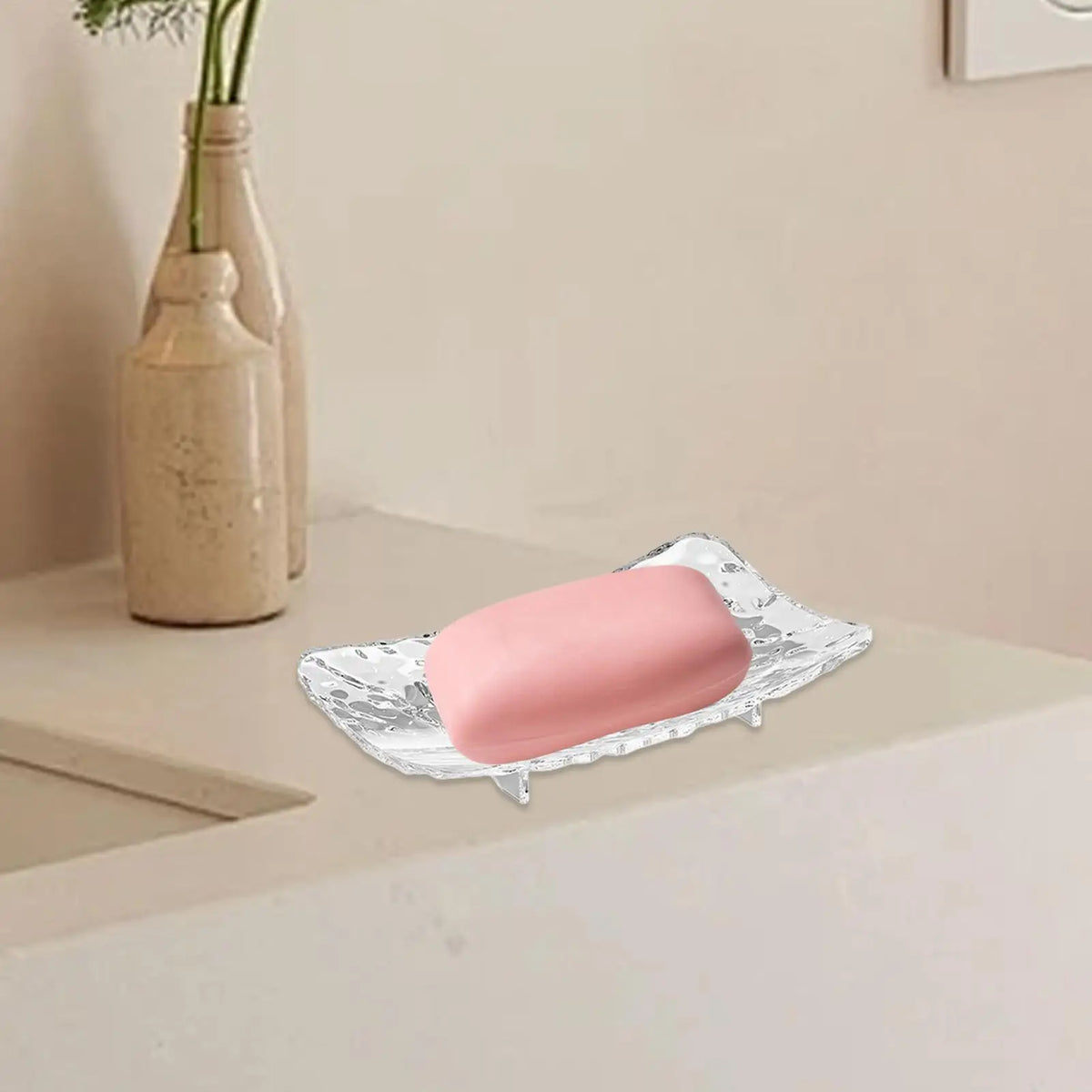 Soap Dish with Drain Hole – Non-Slip Bar Soap Tray S & L Soap Dish Tray Axl