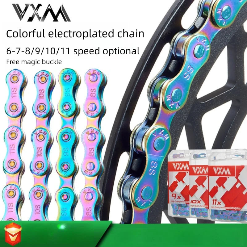 Ultralight Colorful Bike Chain 8/9/10/11 Speed Anti-Rust 116L MTB Bicycle Chain Axl