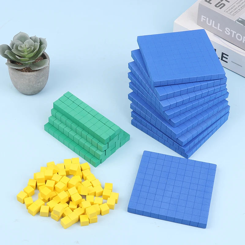 130 Pcs Base Ten Blocks – Math Place Value Manipulatives Set Math Manipulatives Set Axl