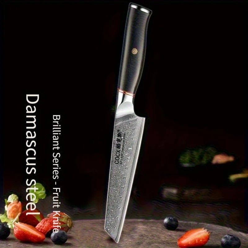 Damascus Steel Japanese Chef's Knife – 14cm Utility Kitchen Knife Damascus Chef's Knife Axl