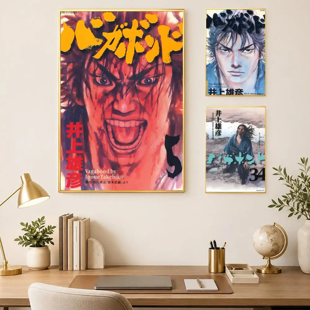 Vagabond Manga Wall Poster – Self-Stick HD Waterproof Art Print Wall Art Poster Axl
