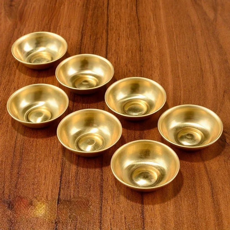 7-Piece Handmade Copper Buddhist Water Offering Bowls Set Buddhist Offering Bowls Axl