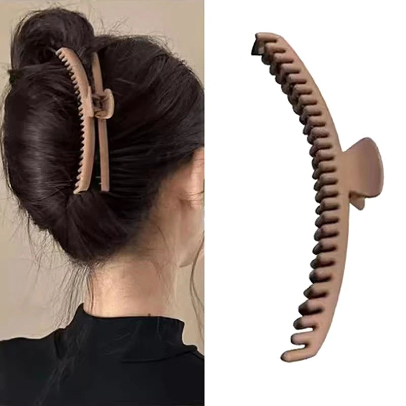 Matte Hair Claw Clips – Extra Large Double Row Teeth Non-Slip Hair Claw Clip Axl Khaki