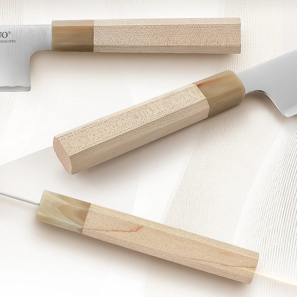 XINZUO 7" Nakiri Knife Aogami No.2 Carbon Steel | Octagonal Handle Japanese Chef Knife Axl