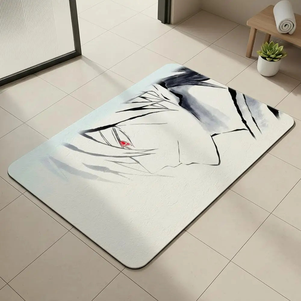 Nurarihyon no Mago Anime Diatomite Bath Mat – Quick Dry Anime Bath Mat Axl White1 50x80cm