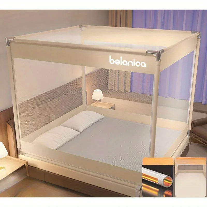 Yurt Mosquito Net for Bed – Anti-Drop Full-Bottom Canopy Bed Mosquito Net Axl
