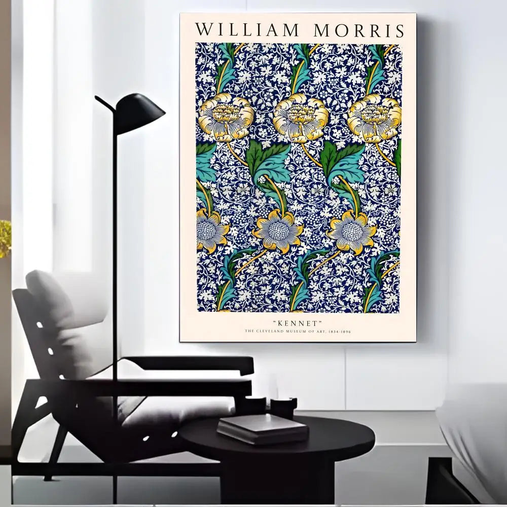 William Morris Canvas Wall Art – Vintage HD Print Home Decor Canvas Wall Art Axl Black5 50X70cmFrameless