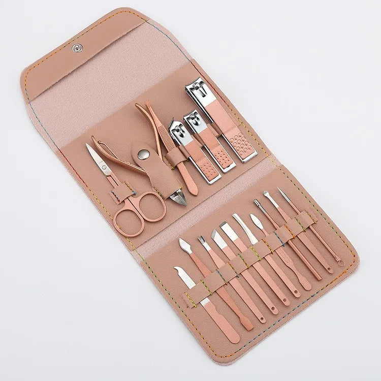 Stainless Steel Nail Clipper & Cuticle Remover Manicure Set Nail Care Set Axl 16-stove rose pack
