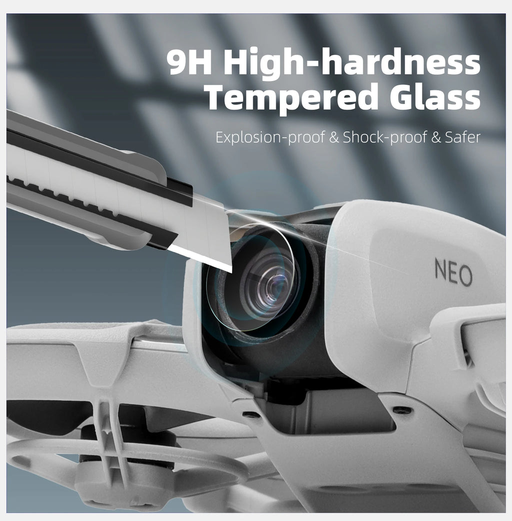 DJI NEO Lens Tempered Glass Protector 9H – 2 Pack Drone Lens Protector Axl