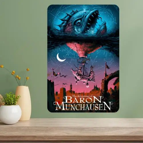 Baron Munchausen Classic Movie Metal Poster Sign | Retro Decor Movie Metal Sign Axl aluminum sign aluminum 40x30cm