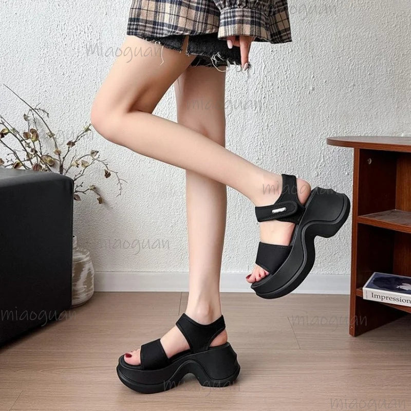 Women's 7.5cm Wedge Platform Sandals | Open Toe Beach Shoes Wedge Platform Sandals Axl