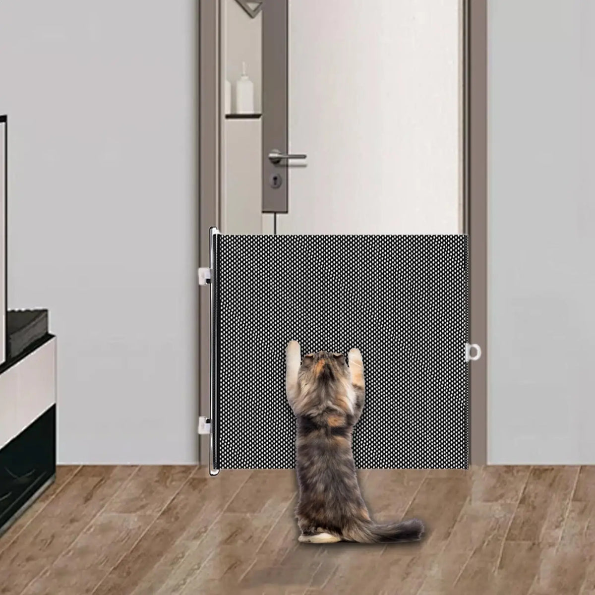 Retractable Pet Gate 40x125cm – Dog & Cat Door Barrier Retractable Pet Gate Axl As picture