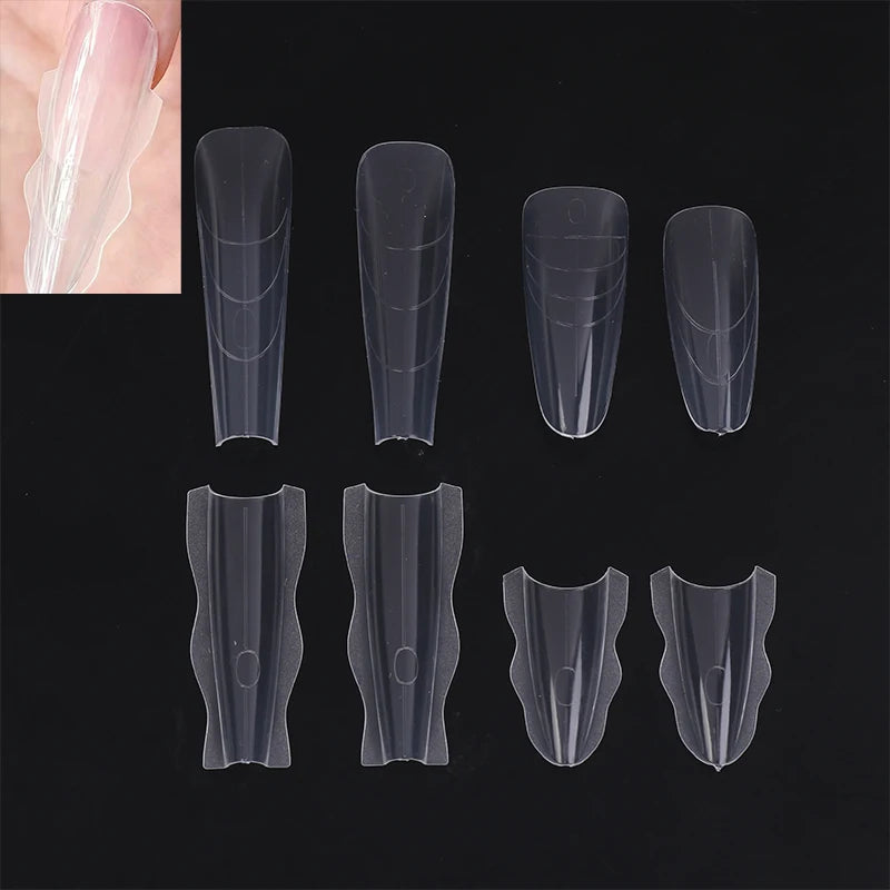 60Pcs Sandwich Nail Dual Forms – Quick Extension Molds Nail Extension Forms Axl