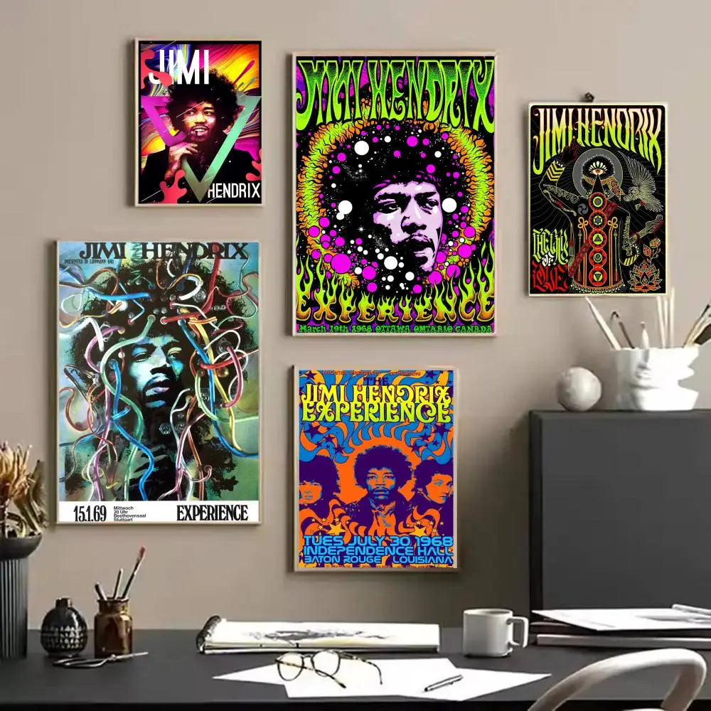 Jimi Hendrix Vintage Canvas Wall Art – Unframed Music Poster Canvas Wall Art Axl