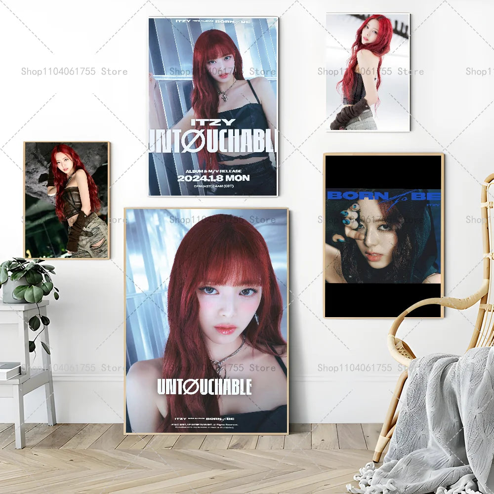Kpop YUNA Self-Adhesive Waterproof Poster | Wall Art Sticker Wall Art Poster Axl