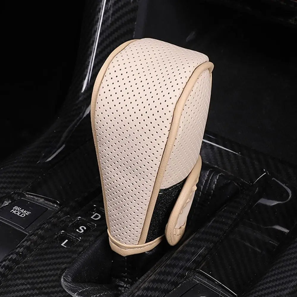 PU Leather Car Shift Knob Cover – Non-Slip, 7 Colors Shift Knob Cover Axl Beige