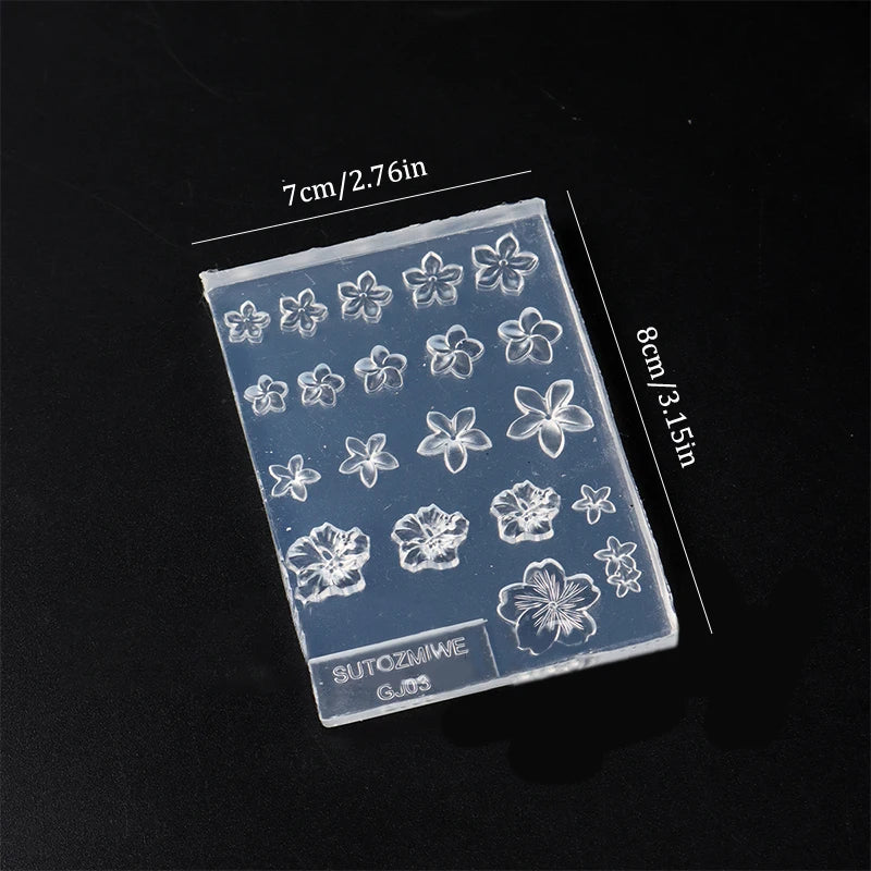 Frangipani Silicone Nail Art Mold – Flower Manicure Template Nail Art Mold Axl onesize