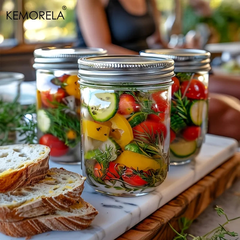 KEMORELA 350ml Glass Mason Jars with Lids – 4 Pack Canning Set Glass Canning Jars Axl