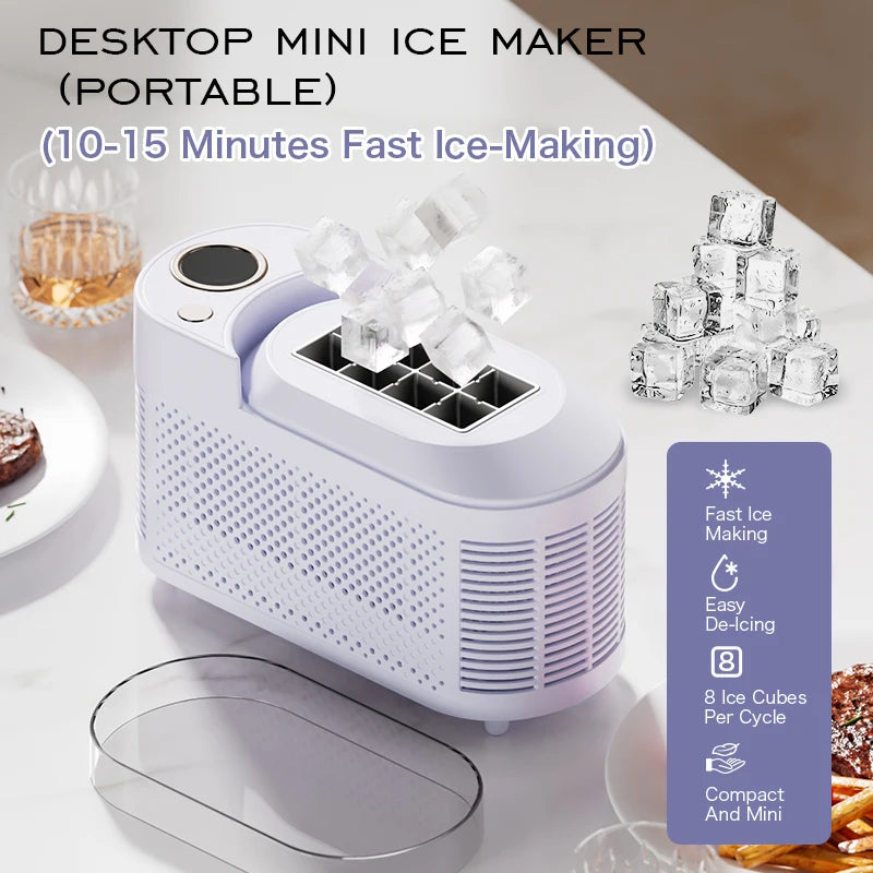 BALASHOV Mini Portable Ice Maker – Home, Car & Camping Portable Ice Maker Axl Lavender US
