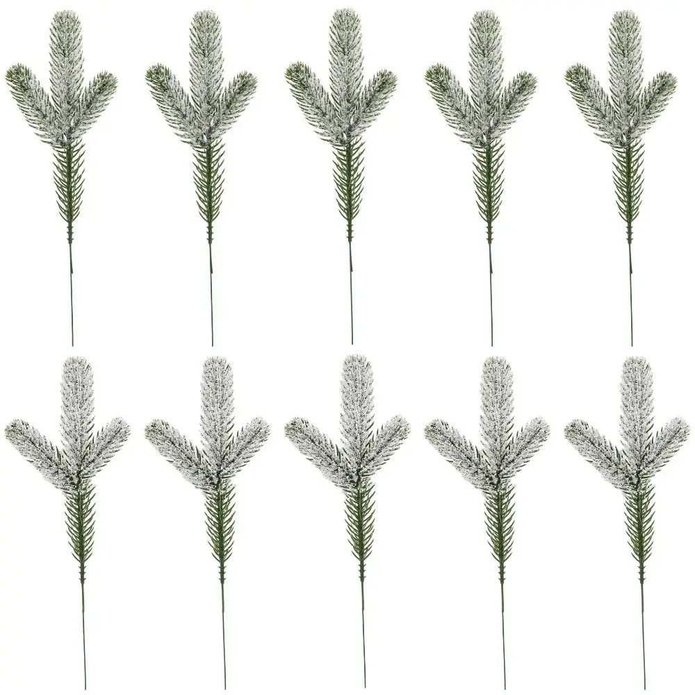 Artificial Snow Pine Branches 24pc – Christmas Wreath Decor Artificial Christmas Decor Axl