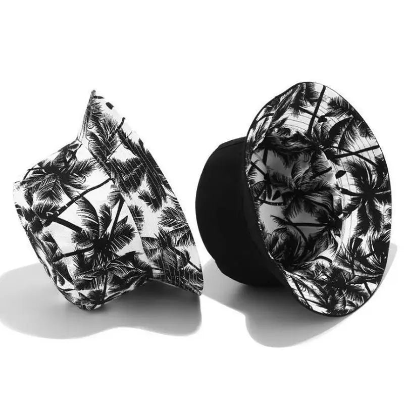 Reversible Coconut Tree Bucket Hat – Unisex Cotton Sun Hat Reversible Bucket Hat Axl