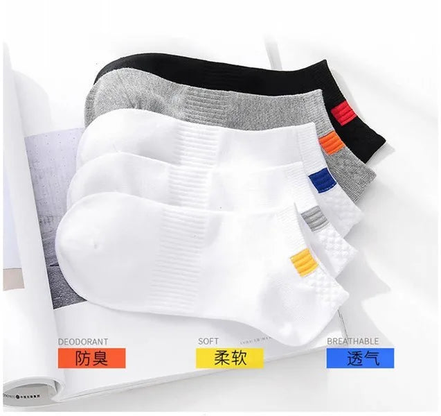 Men's Low Cut Sport Socks – 5 Pairs Breathable Cotton Set Men's Sport Socks Axl