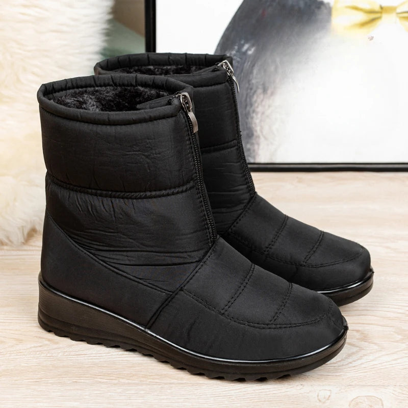 Women's Winter Snow Boots – Plush Lined Non-Slip Ankle Boots Women's Snow Boots Axl black 38