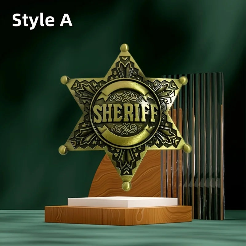 Vintage Western Metal Sheriff Badge – Cowboy Costume Accessory Costume Badge Axl Style A 1pc