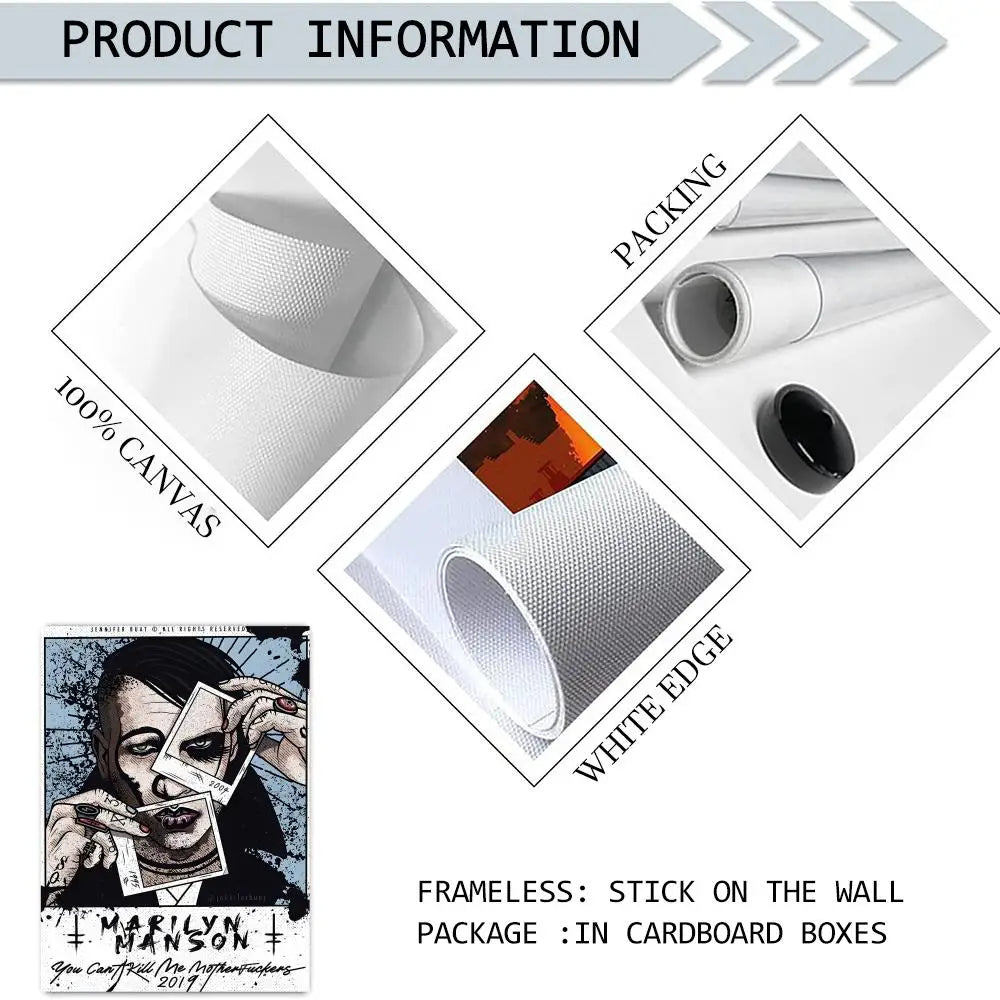 Marilyn Manson Canvas Wall Art Poster – Unframed Home Decor Canvas Wall Art Axl