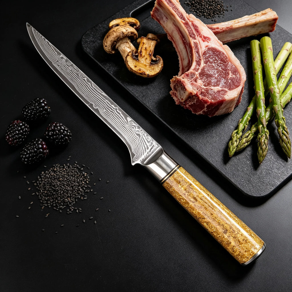 67-Layer Damascus Steel Chef Knife – Boning & Slicing Damascus Chef Knife Axl