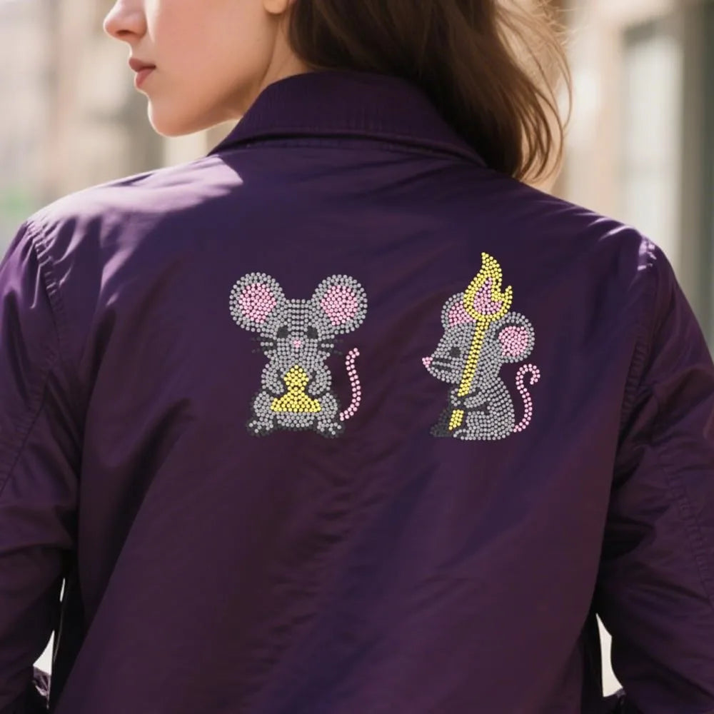 Glass Rhinestone Iron-On Appliqué – Mouse Design 29.7x21cm Iron-On Appliqué Axl