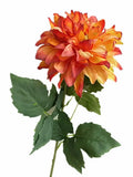 Artificial Silk Dahlia Flower Branch 65cm – Multi-Petal Stem Artificial Flower Branch Axl Orange