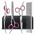 4-Piece Dog Grooming Scissors Set – Curved, Thinning & Safety Tips Dog Grooming Scissors Axl Pink 4pcs Set