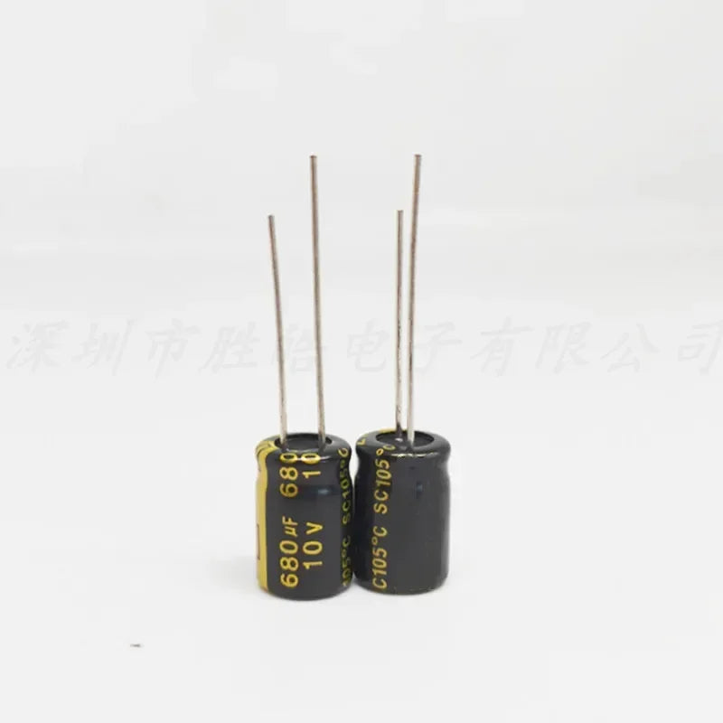 NioCen 10V 680µF Aluminum Electrolytic Capacitors 10x12.5mm Electrolytic Capacitor Axl 10Pcs