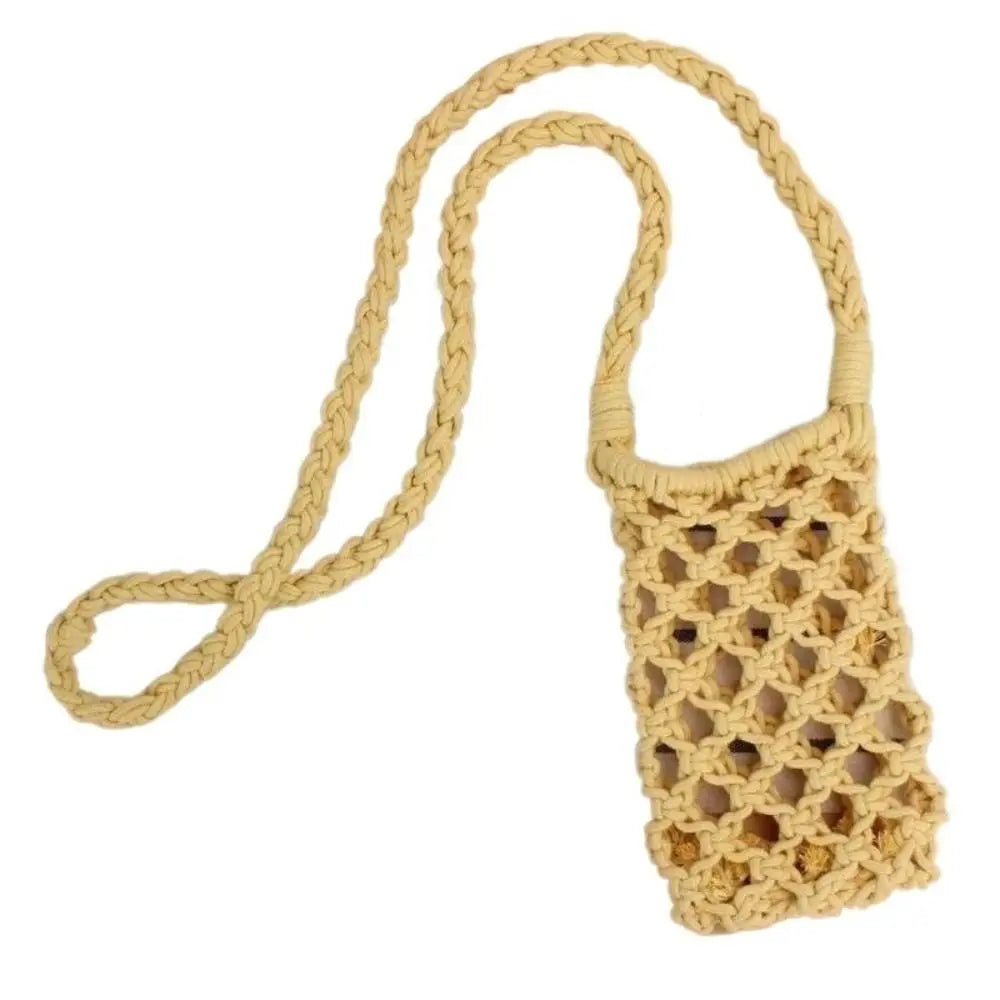 Crochet Crossbody Phone Bag – Woven Hollow-Out Mini Purse Crossbody Phone Bag Axl