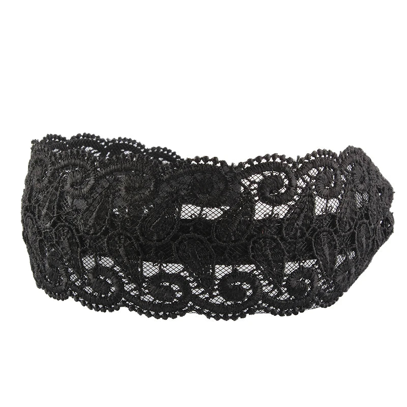Korean Lace Flower Wide Headband – Non-Slip Vintage Hair Hoop Lace Flower Headband Axl