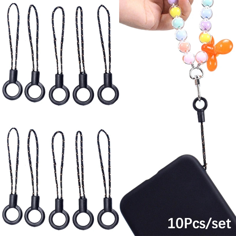 10-Pack Mini Silicone Phone Lanyard Keychain Loop & Charm Holder Phone Lanyard Loop Axl