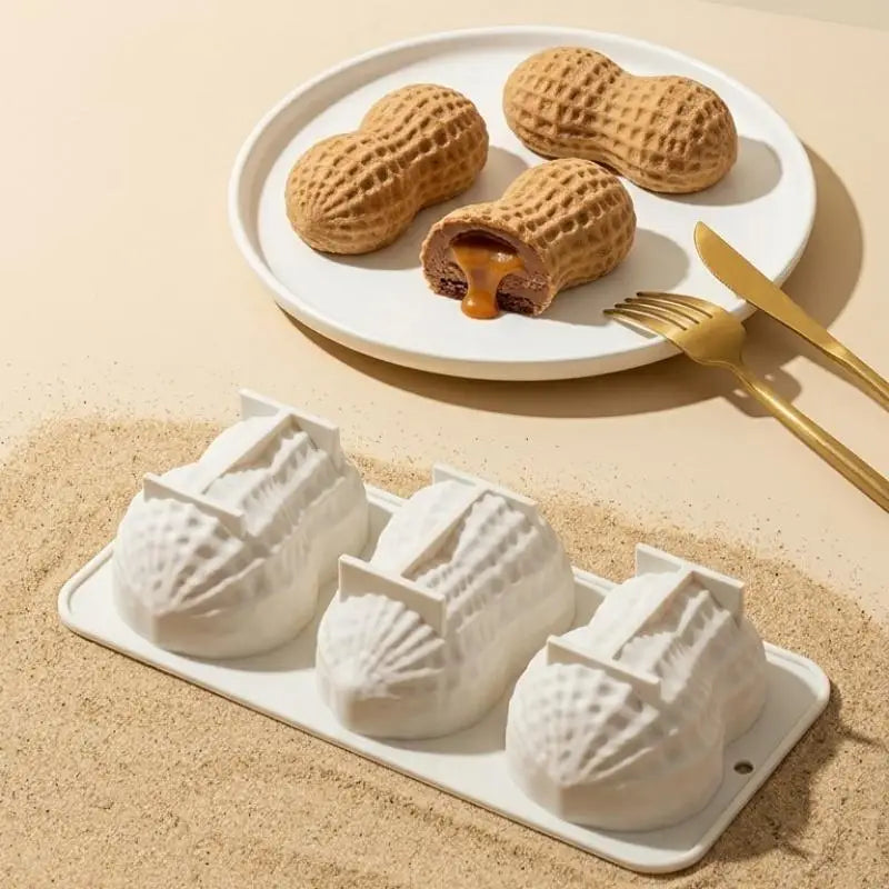 3-Cell Peanut Silicone Mold – Mousse Cake & Chocolate Bakeware Silicone Cake Mold Axl
