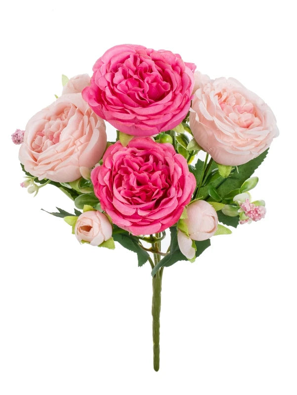 Silk Peony Rose Artificial Bouquet – Wedding & Home Décor Artificial Flower Bouquet Axl color10 3 pcs