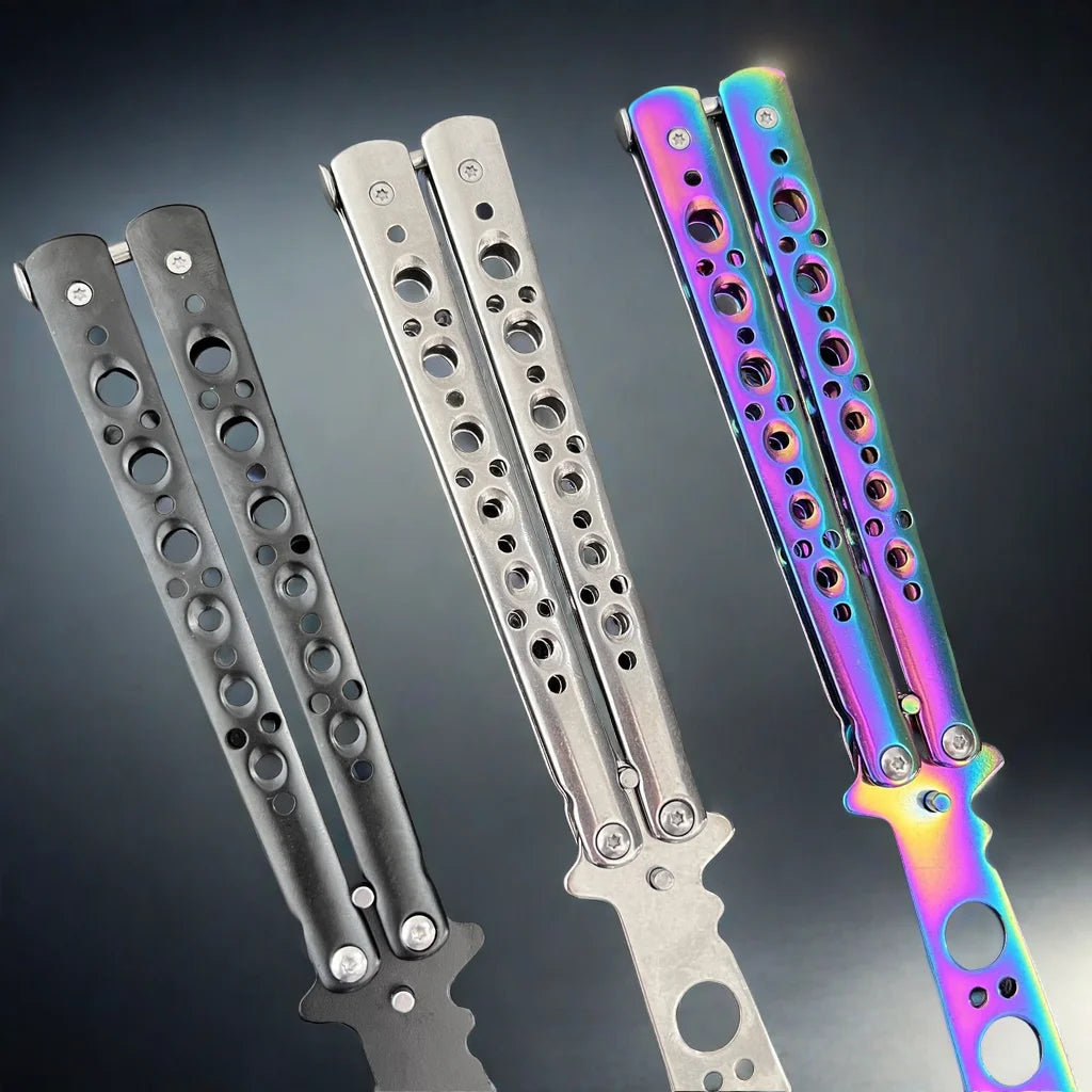 Butterfly Knife Trainer – Stainless Steel Safe Practice Tool Practice Knife Trainer Axl