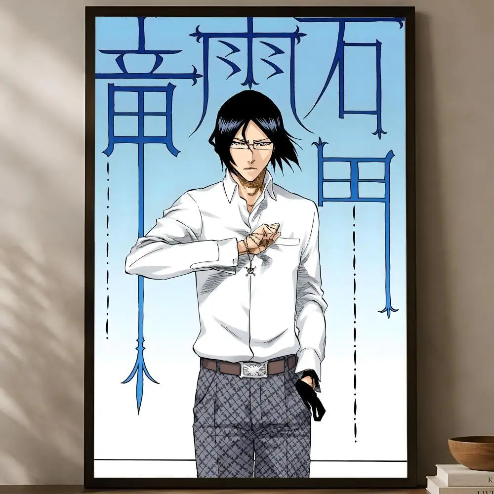 Uryu Ishida Anime Wall Poster – Self-Stick Waterproof HD Art Anime Wall Poster Axl White01 50X70cmNoframe